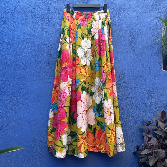 mara hoffman tulay tencel linen blend floral maxi skirt - Picture 1 of 6